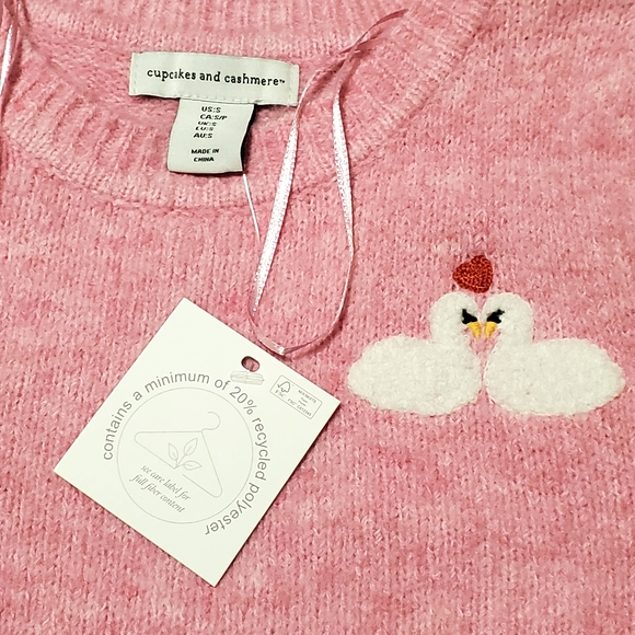 Cupcakes & Cashmere Pink Knit with Swan Design - Picture 3 of 6